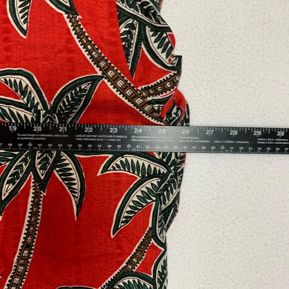 Caribbean Hawaiian Shirt Mens XL Short Sleeve Red Silk Blend Beach Cruise Vacay - Picture 11 of 12